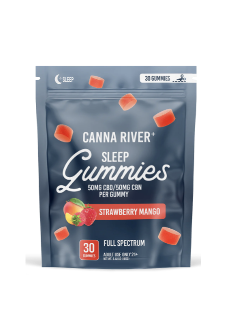 Canna River Full Spectrum Sleep Gummies 50mgCBD/50mg CBN 30 gummies Strawberry Mango